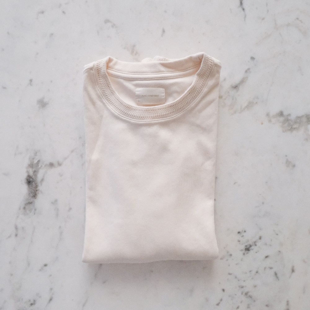 Aime Leon Dore Cream Pointelle Trim Uniform Long-Sleeve Tee Men's Small